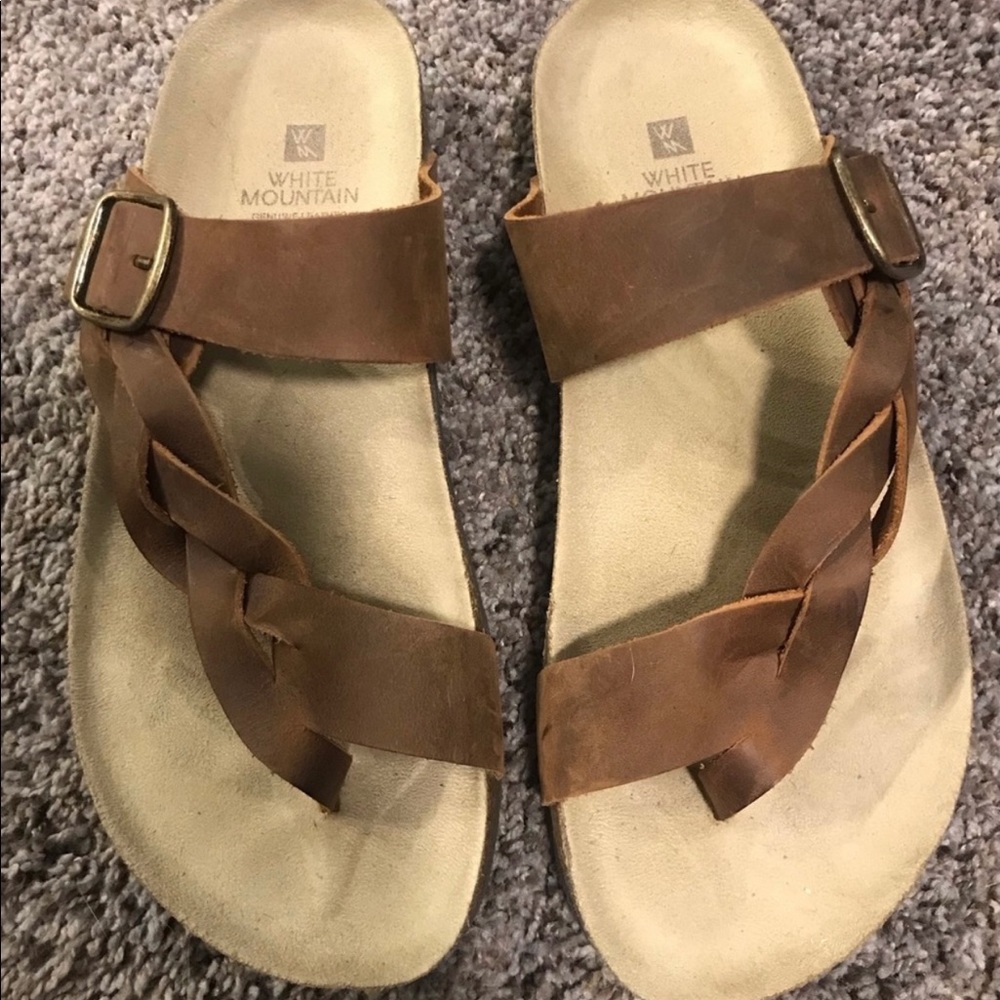 Brown soft sandals, like new, EUC